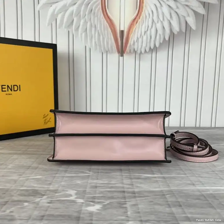Affordable In Cherry Peekaboo Fendi Leather Bag Calf Mini Cut 0524